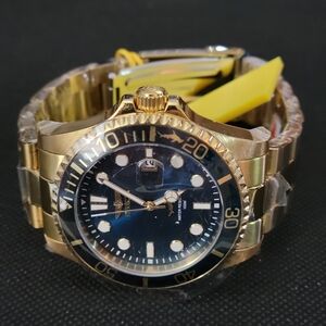 Invicta Gold-Tone Bracelet Watch with Teal Accents